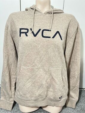 RVCA Tan Beige Logo Pullover Hoodie
